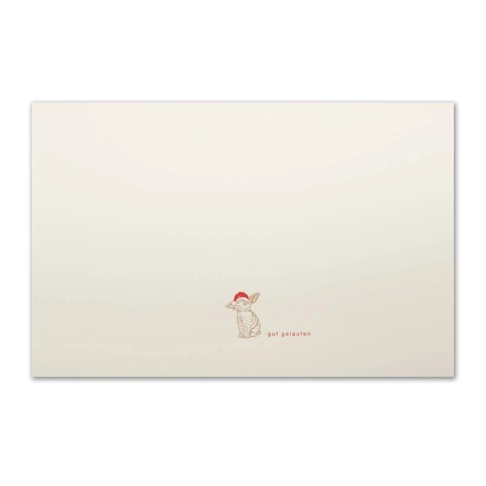 Weihnachtskarte Santa Rabbit Frohe Weihnachten