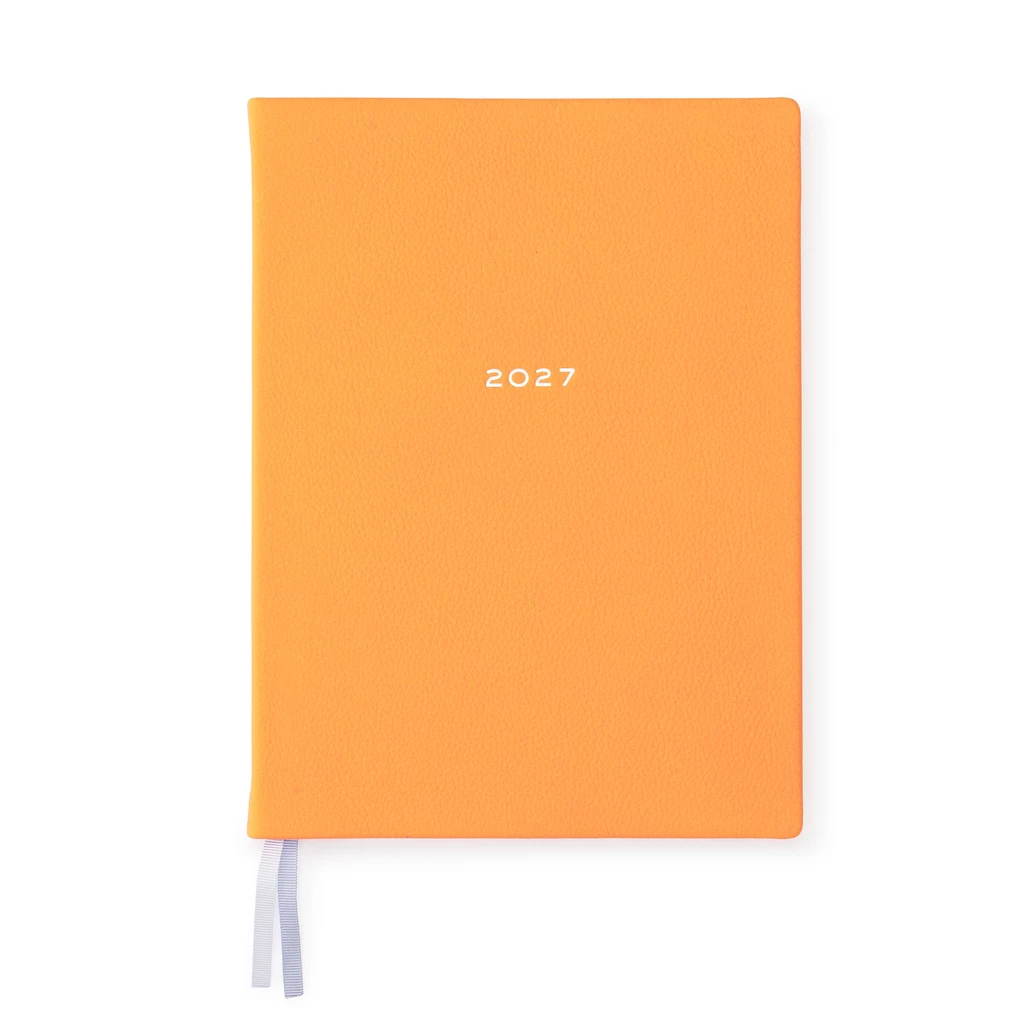 Wochenplaner 2027 Orange Leder