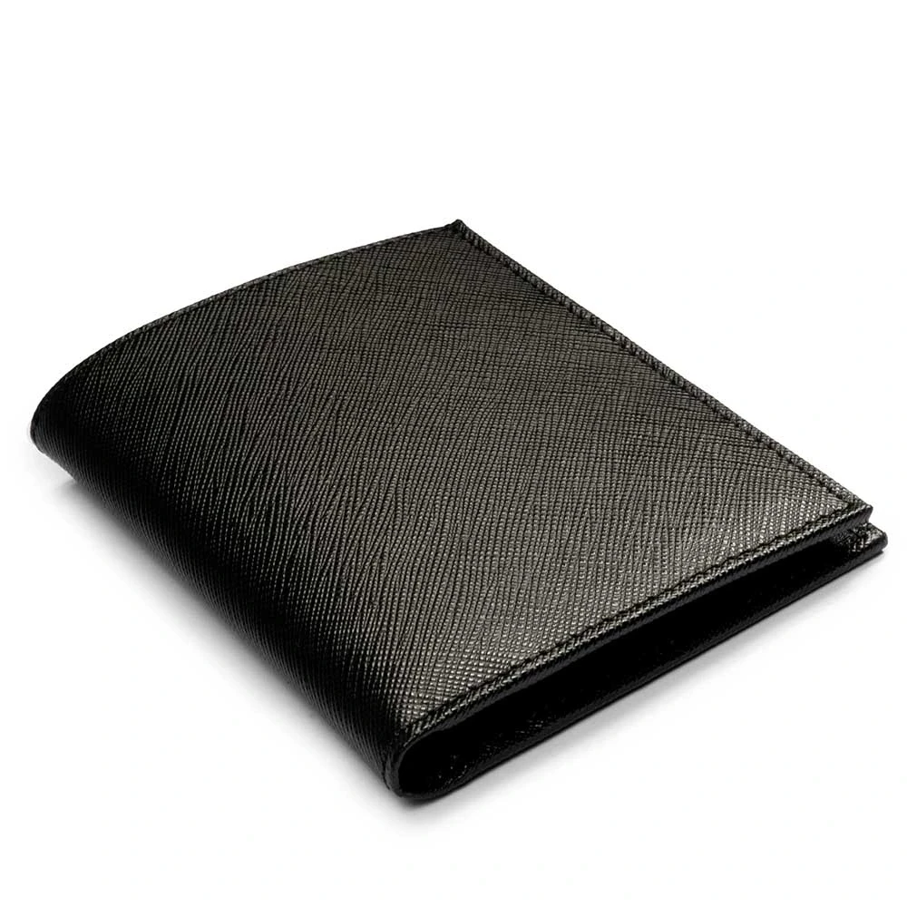 Brieftasche Schwarz 8 Karten Leder Saffian