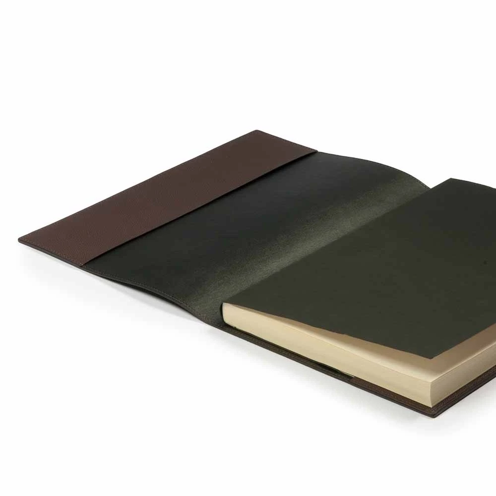 Buchhülle A4 Leder Dunkelbraun