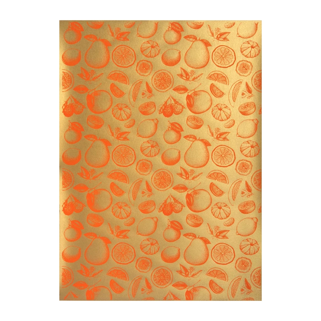 Geschenkpapier Zitrus 3er-Set Gold