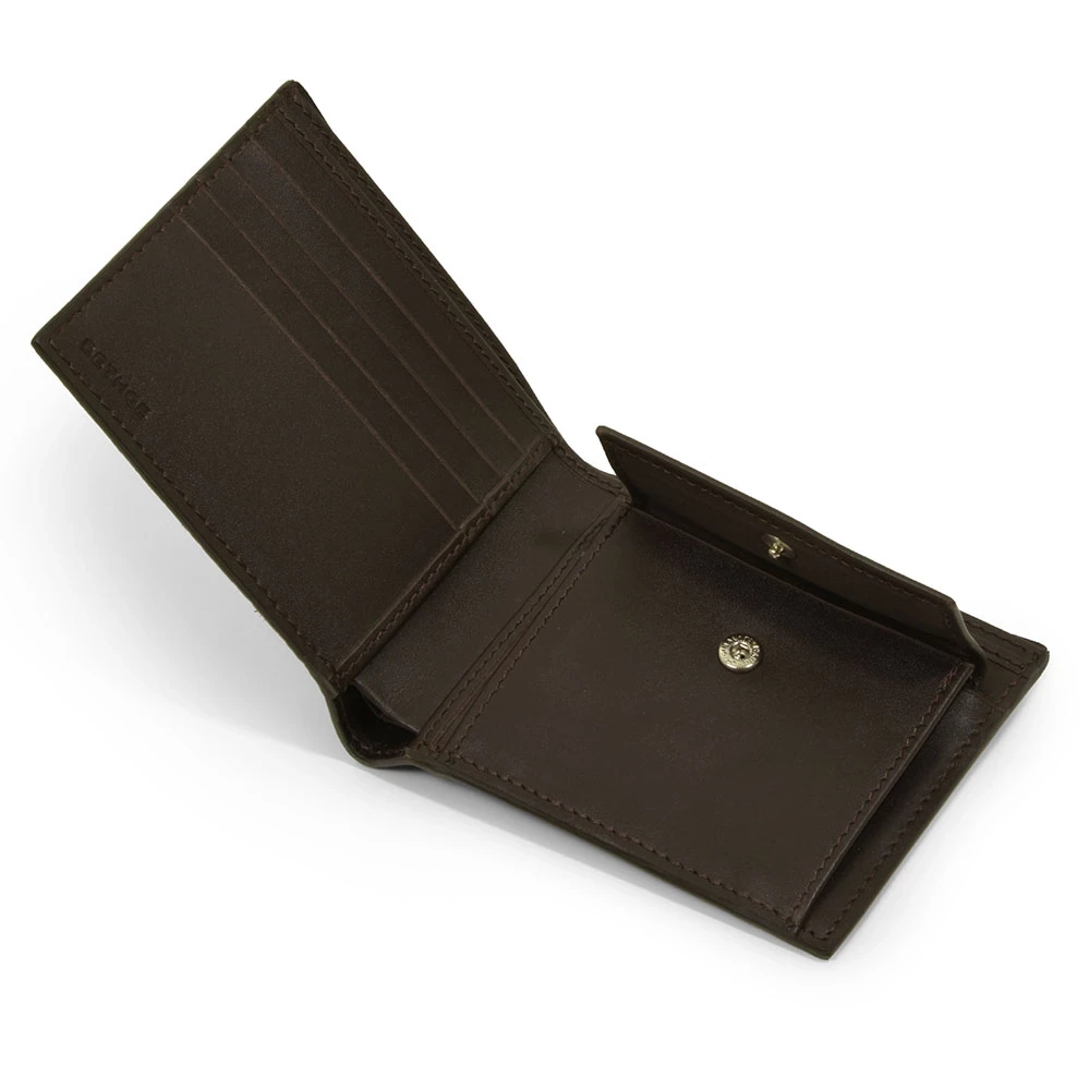 Portemonnaie mit Münzfach Leder Dunkelbraun