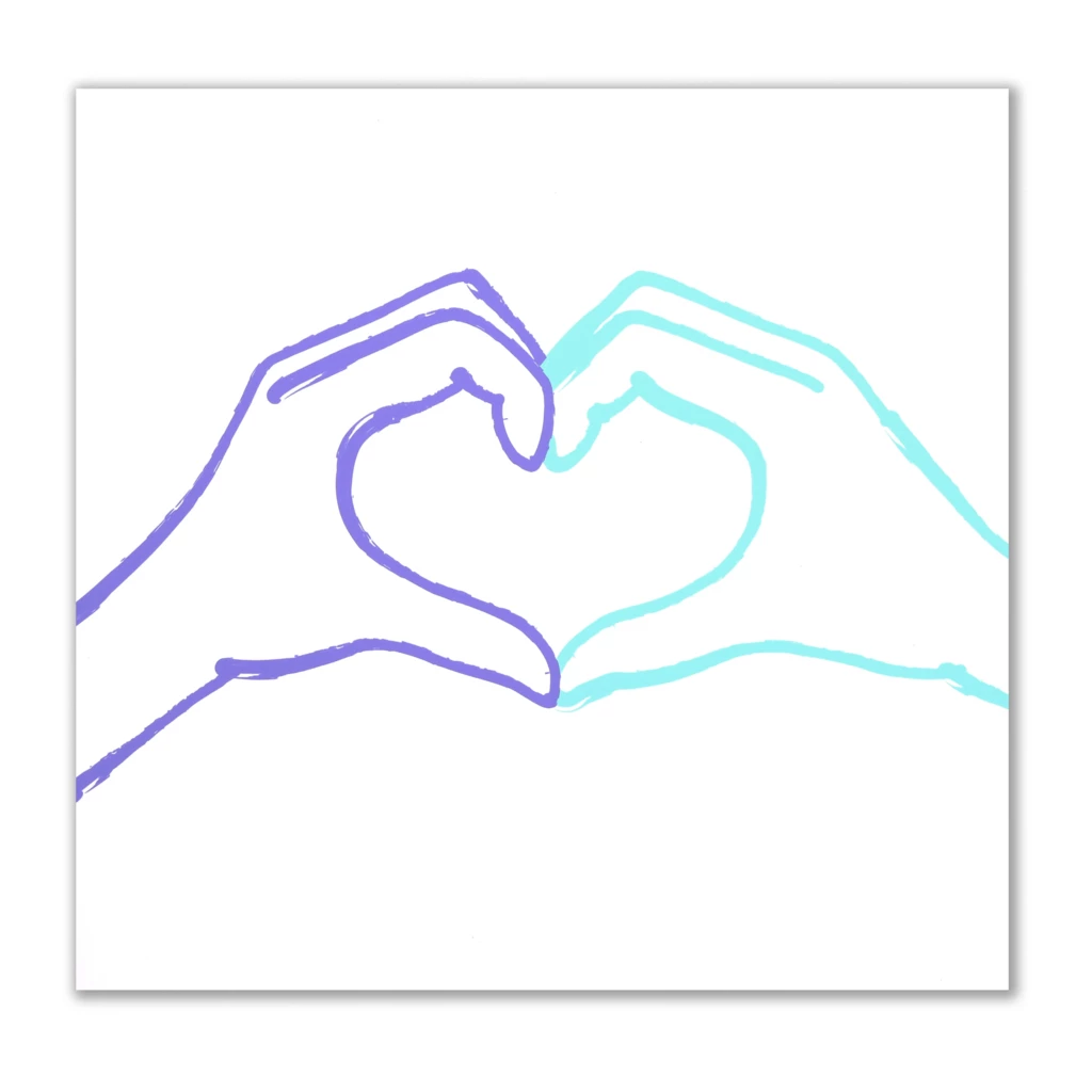 Grußkarte One Heart auf Weiß