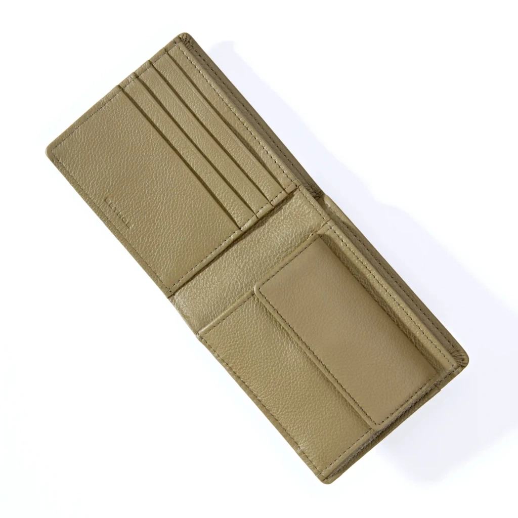 Portemonnaie Breit mit Münzfach Leder Olive