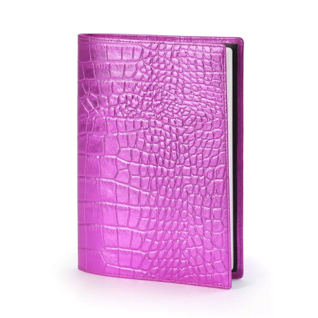 Buchhülle A5 Wild Leder Pink