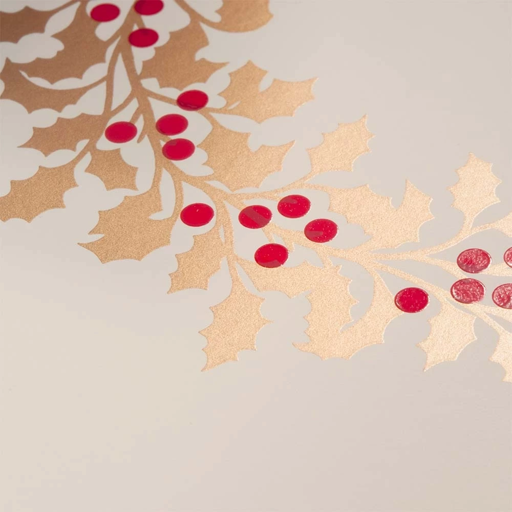 Weihnachtskarte Ilexkranz Pure Sand