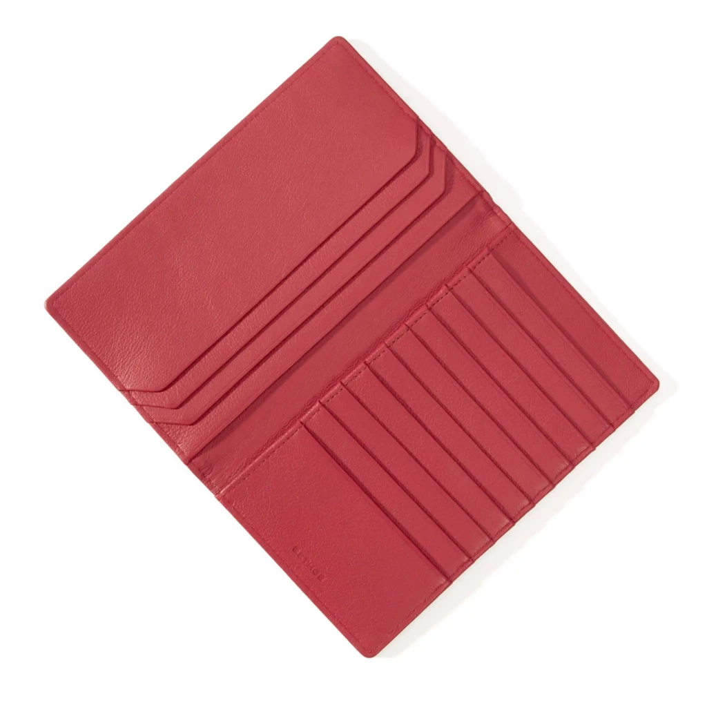 Brieftasche 10 Karten Leder Rot