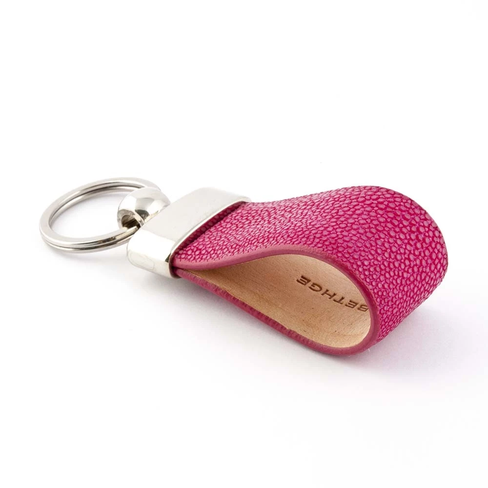 Schlüsselanhänger Rochen Leder Pink