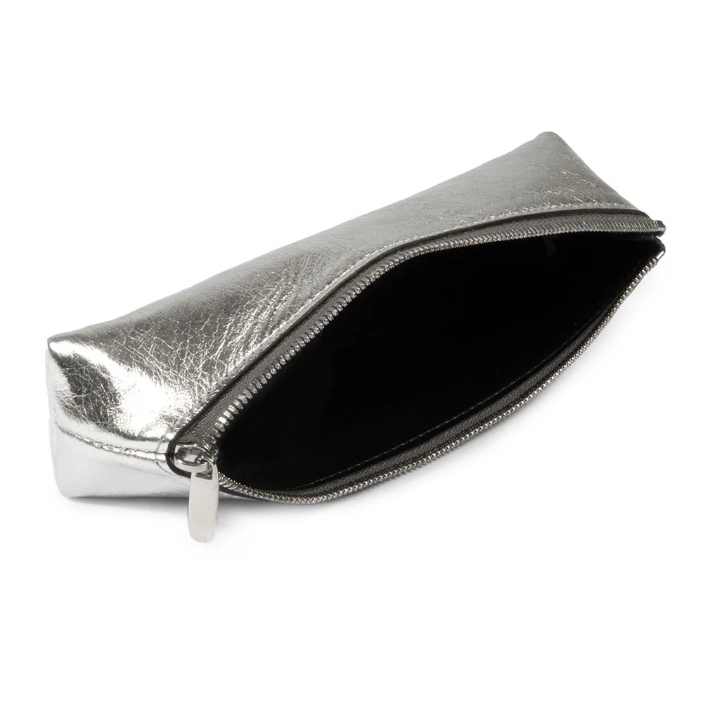 Federmappe Leder Silber