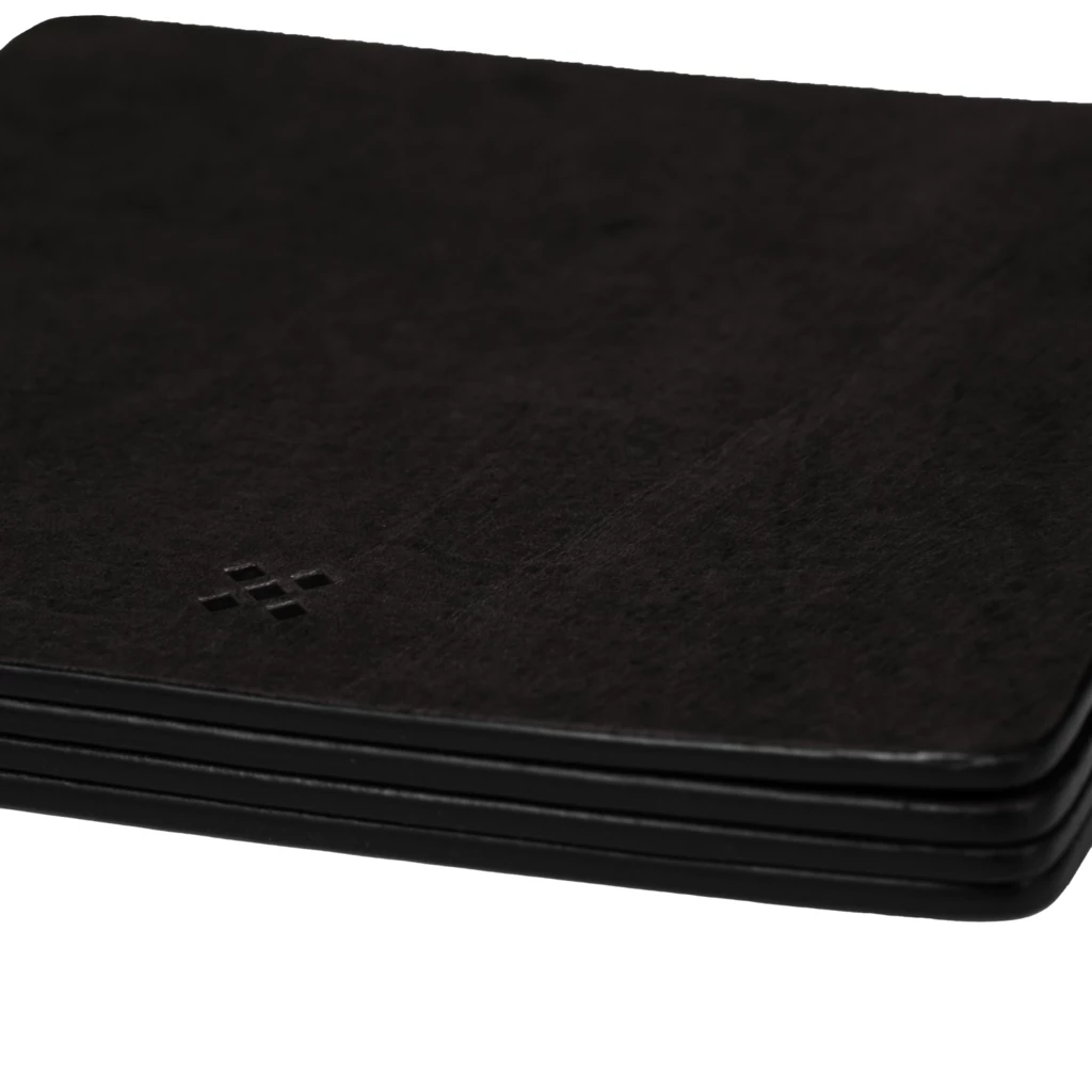 LEGENDÄR Untersetzer für Gläser "DRYNK" Leder Schwarz