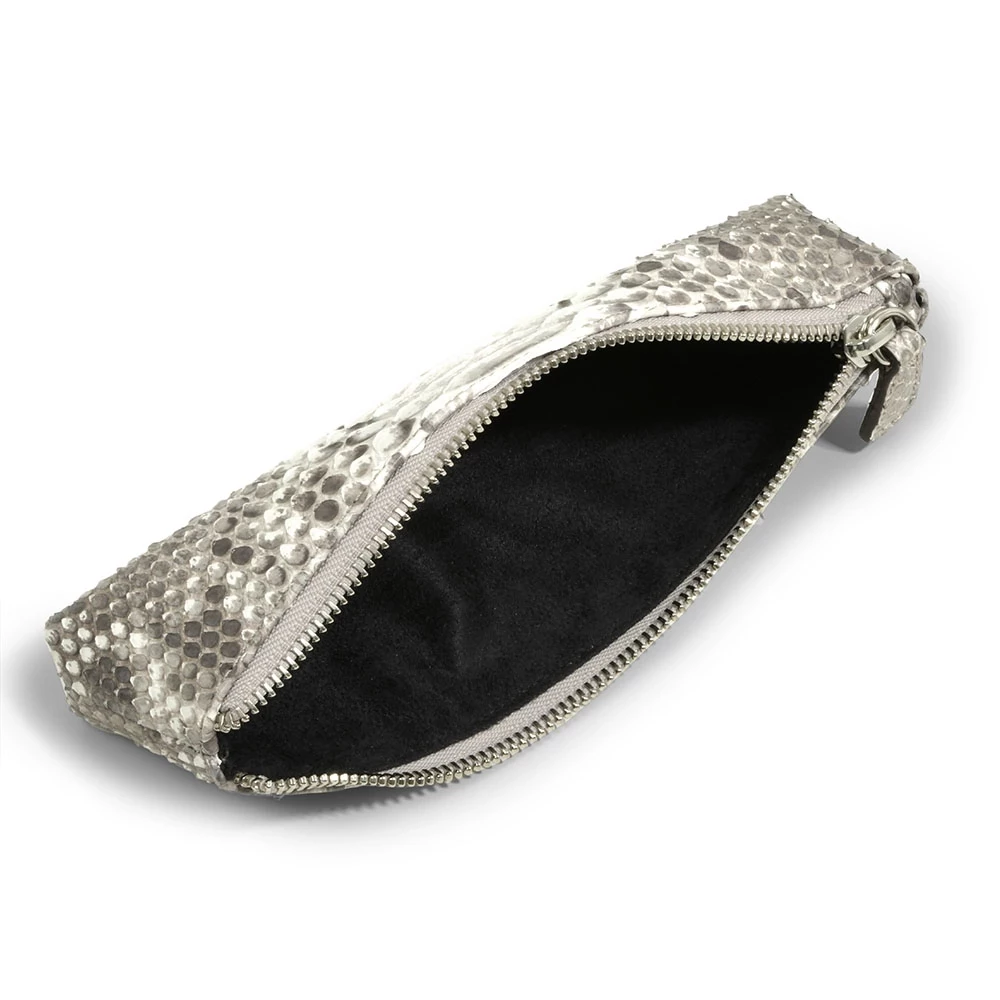 Federmappe Python Leder Schwarz-Weiß