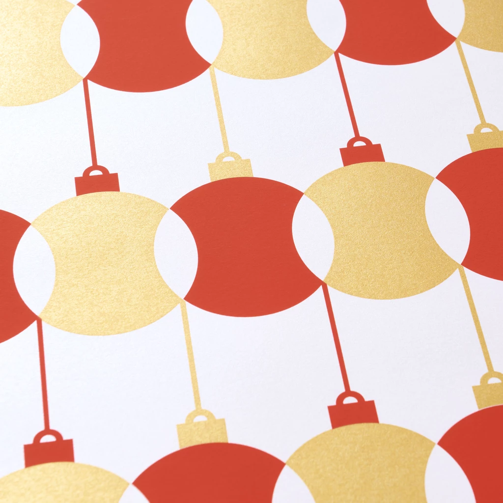 Geschenkpapier Kugelpendel 3er-Set Rot/Gold/Silber