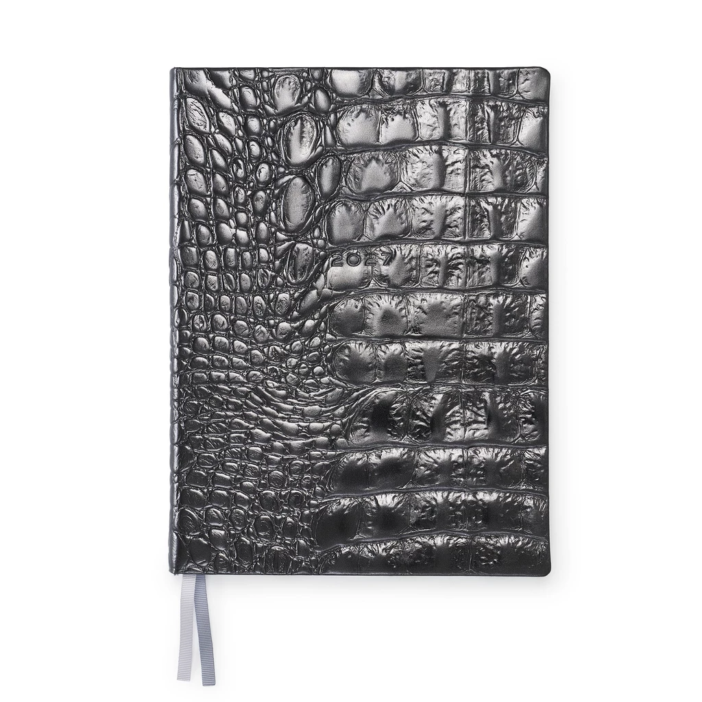 Wochenplaner 2027 Wild Black Leder