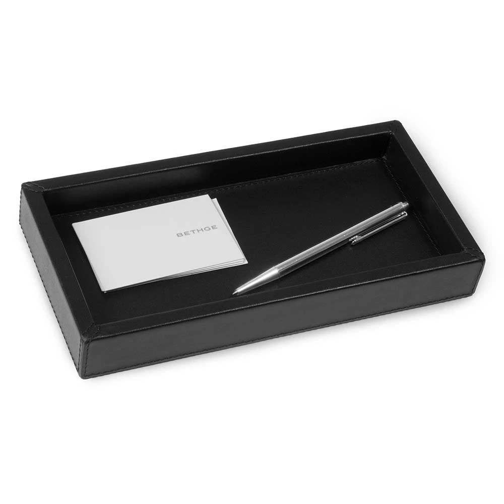 Tablett Nappa 24x12 cm Leder Schwarz