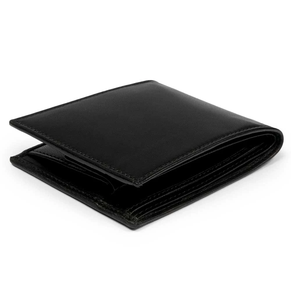 Portemonnaie mit Münzfach Leder Schwarz