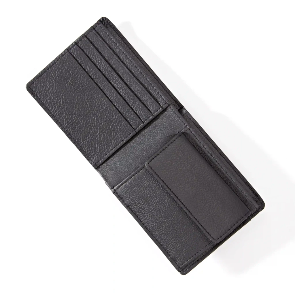 Leder Portemonnaie Breit mit Münzfach Granit