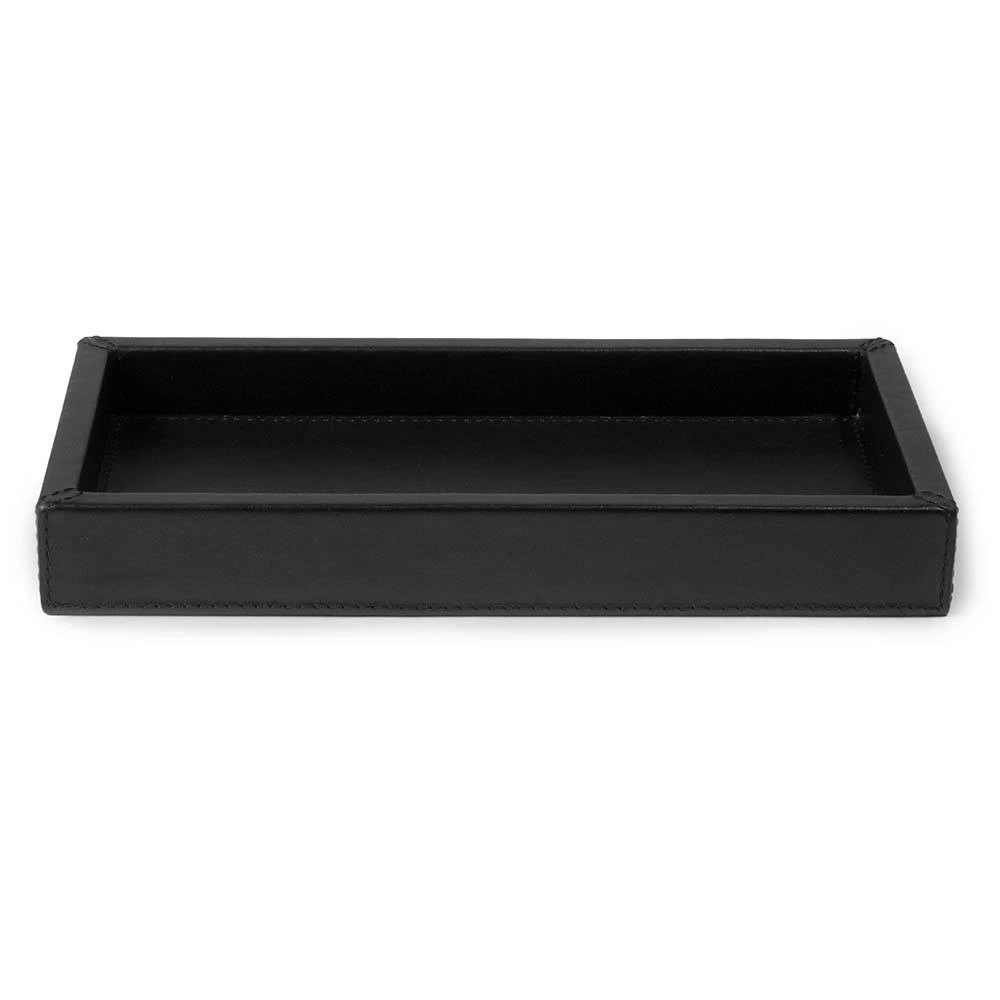 Tablett Nappa 24x12 cm Leder Schwarz