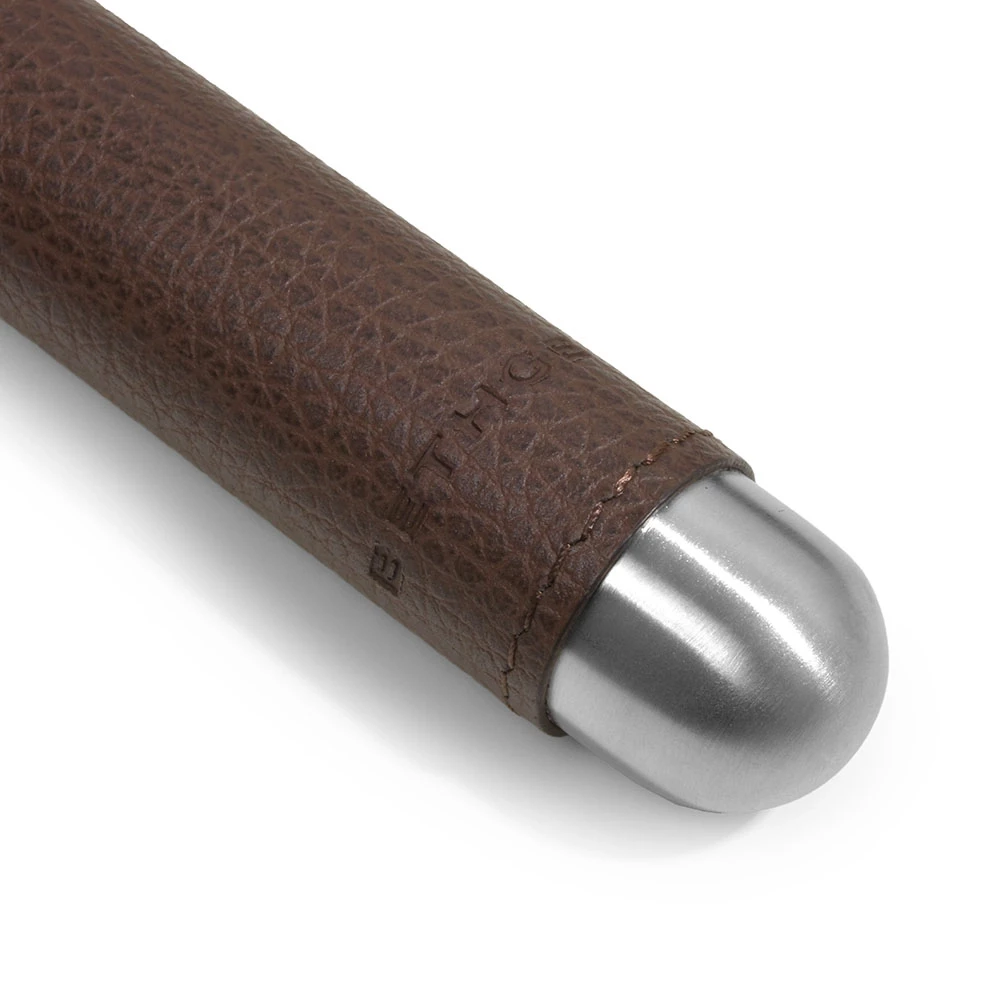 Taschenhumidor Hirschoptik Leder Moccabraun
