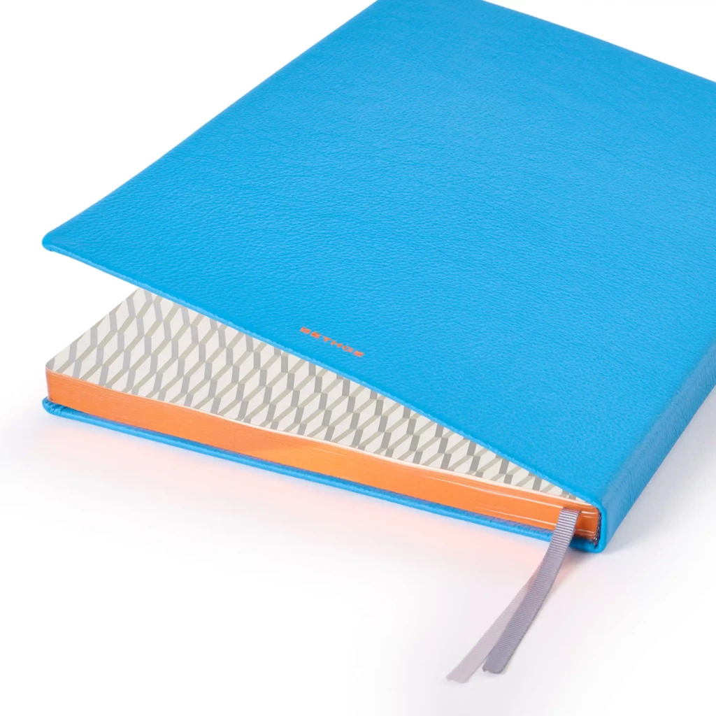 Notizbuch A4 Dotted Leder Blau