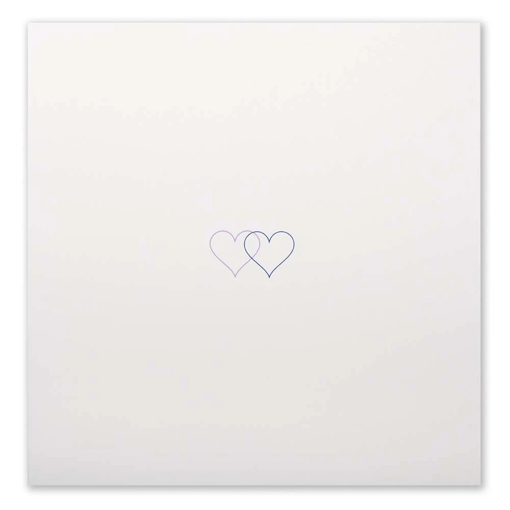 Grußkarte Double Heart Blau/Flieder