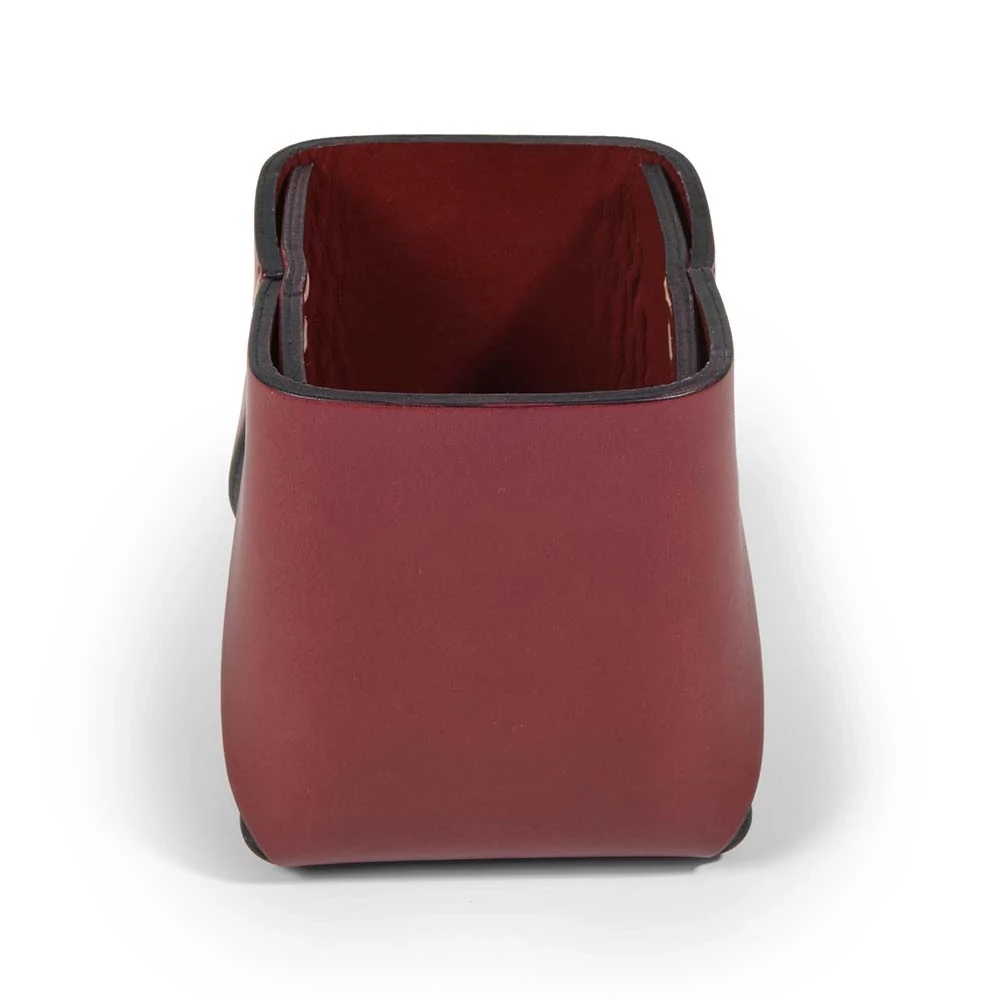 Stiftebecher Quadratisch Leder Bordeaux