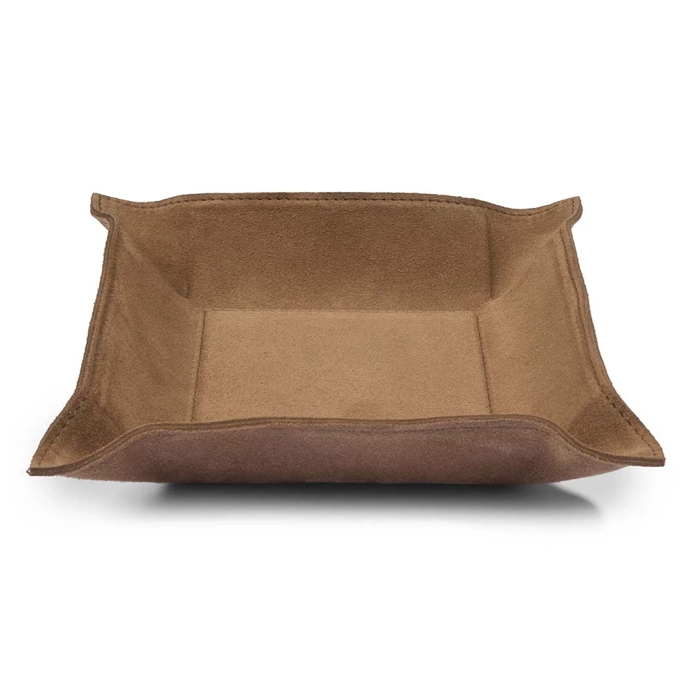 Taschenleerer Quadratisch Wildleder Nussbraun