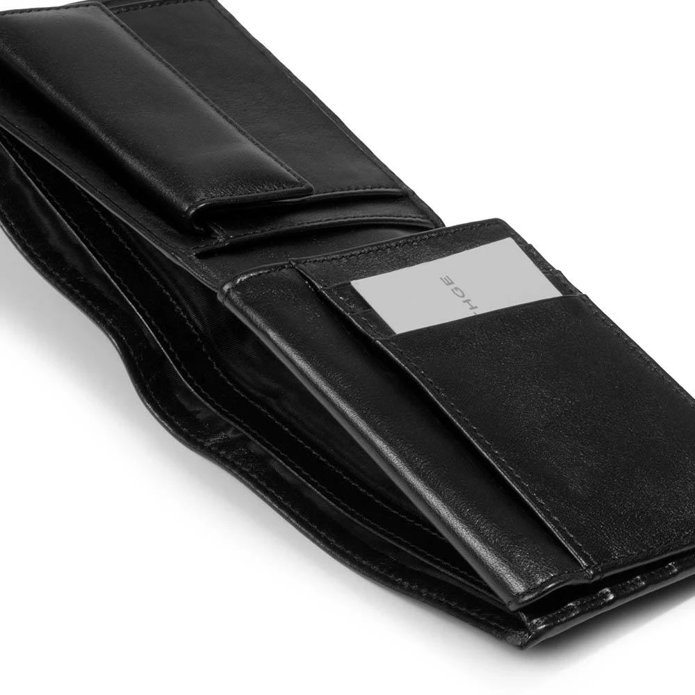 Portemonnaie Nappa mit Münzfach Leder Schwarz
