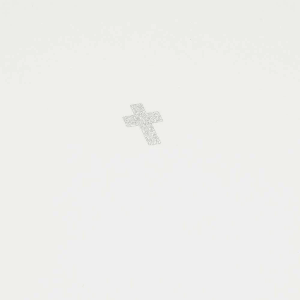 Kondolenzkarte Kreuz Silber, Helvetica