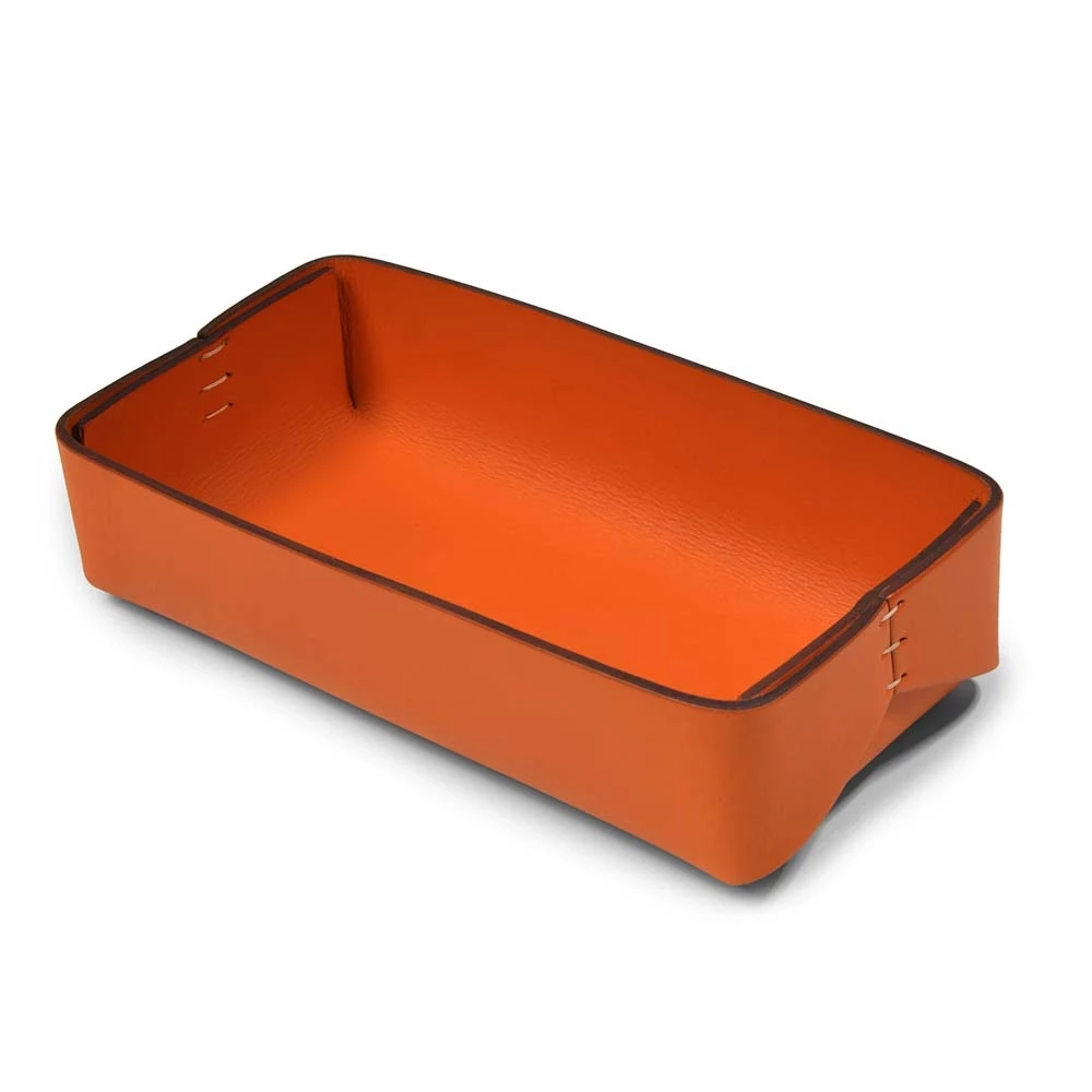 Stiftablage Stitch Breit Leder Orange