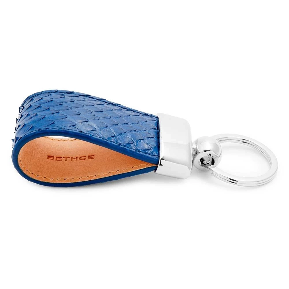 Schlüsselanhänger Python Leder Blau