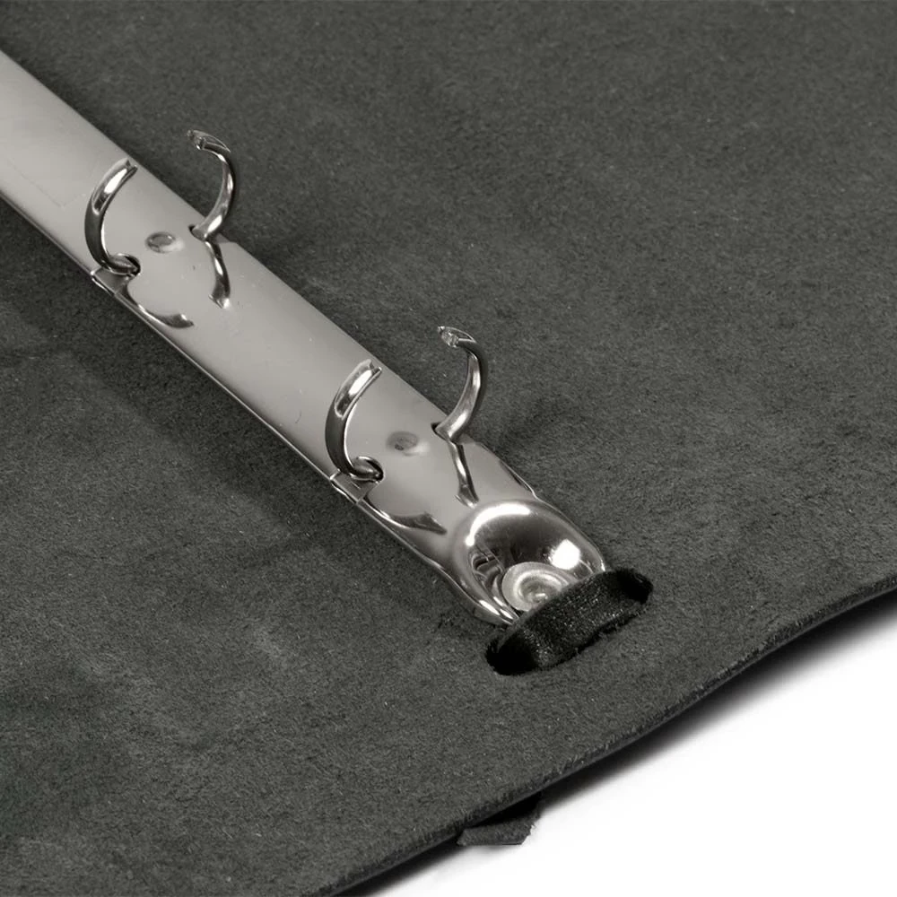 Ringbuch A5 4 Ringe Leder Schwarz