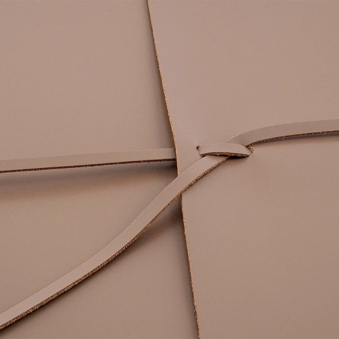 Fotoalbum mit Band 50 Blatt Leder Latte