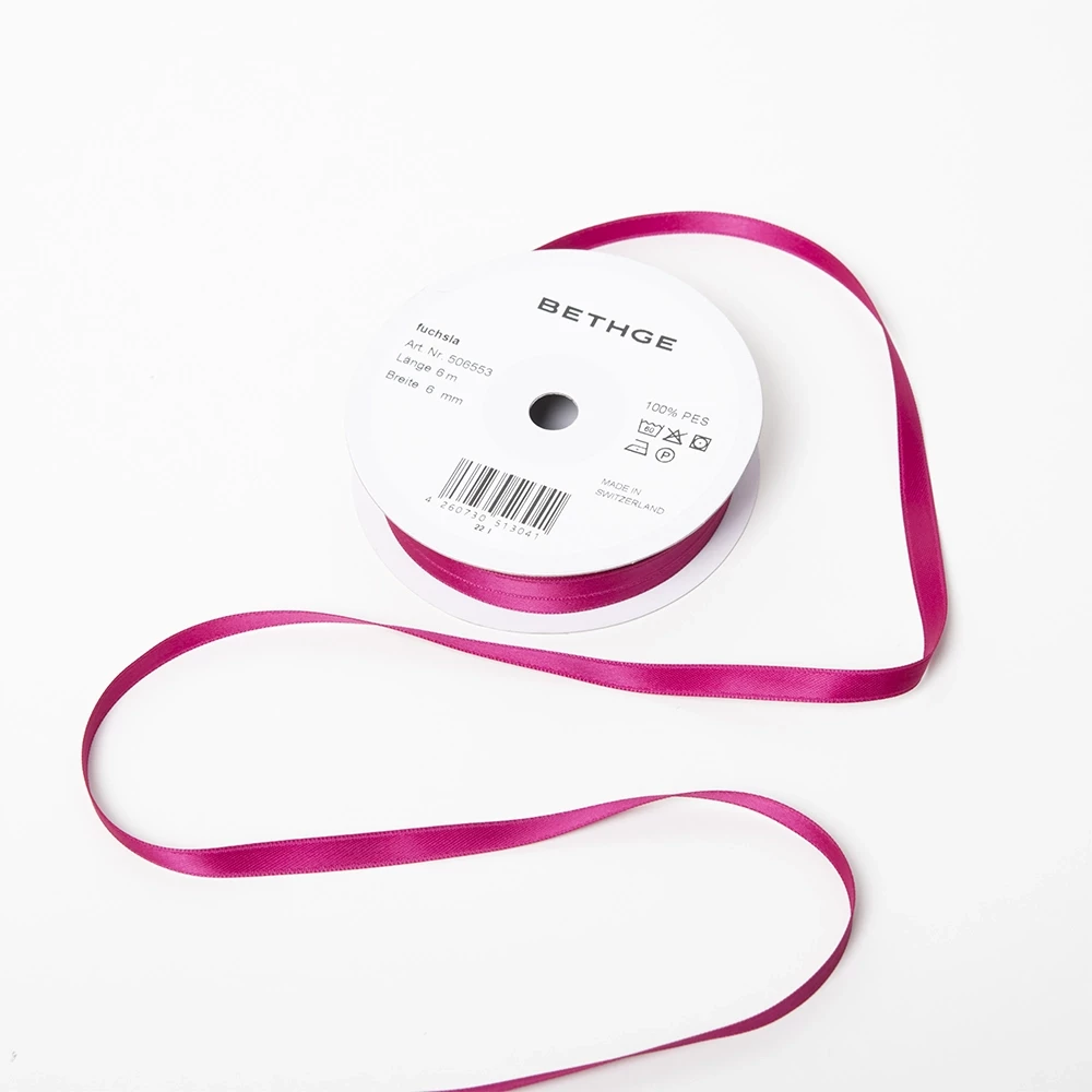 Geschenkbandrolle 6 mm Fuchsia