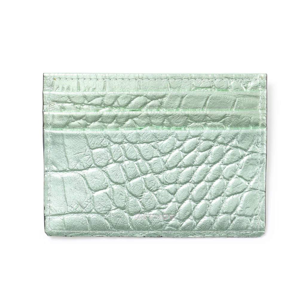 Kartenetui Flach Wild 6 Karten Leder Mint