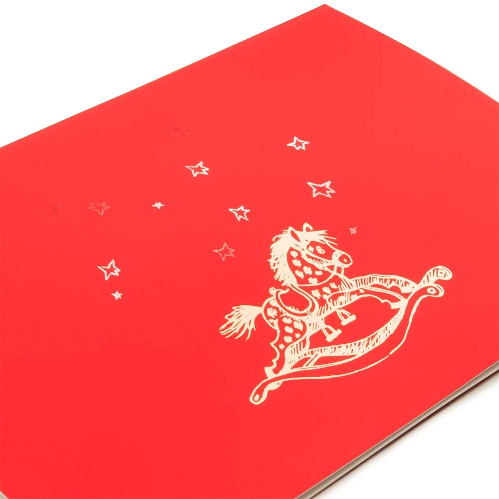 weihnachtskarte_schaukelpferd_pure_samt_rot_3 Weihnachtskarte Schaukelpferd Pure Samt Rot