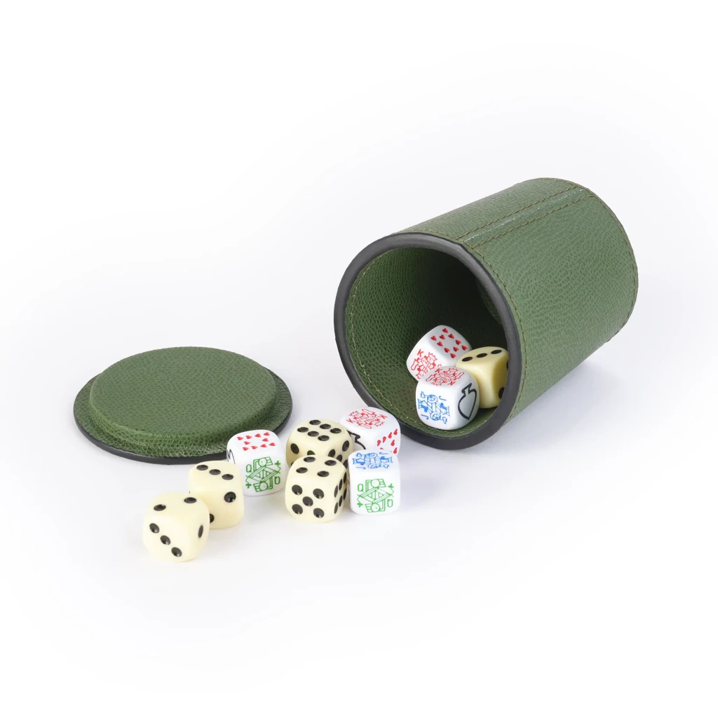 Leder Würfelbecher Marineblau