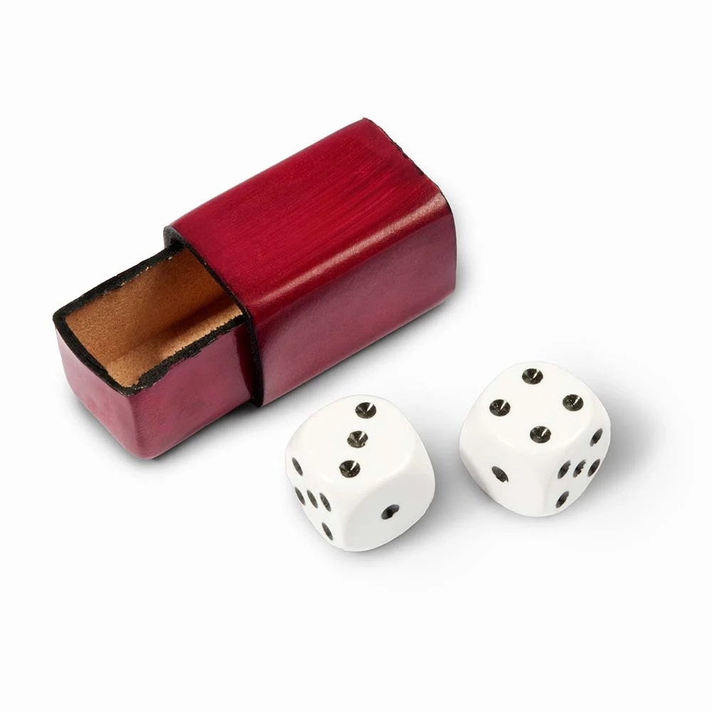 Würfelspiel 2 Würfel Leder Rot