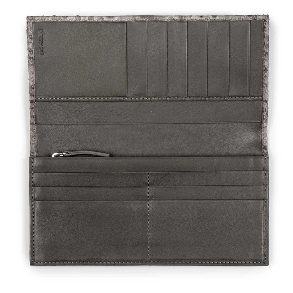 Portemonnaie mit Münzfach Leder Grau