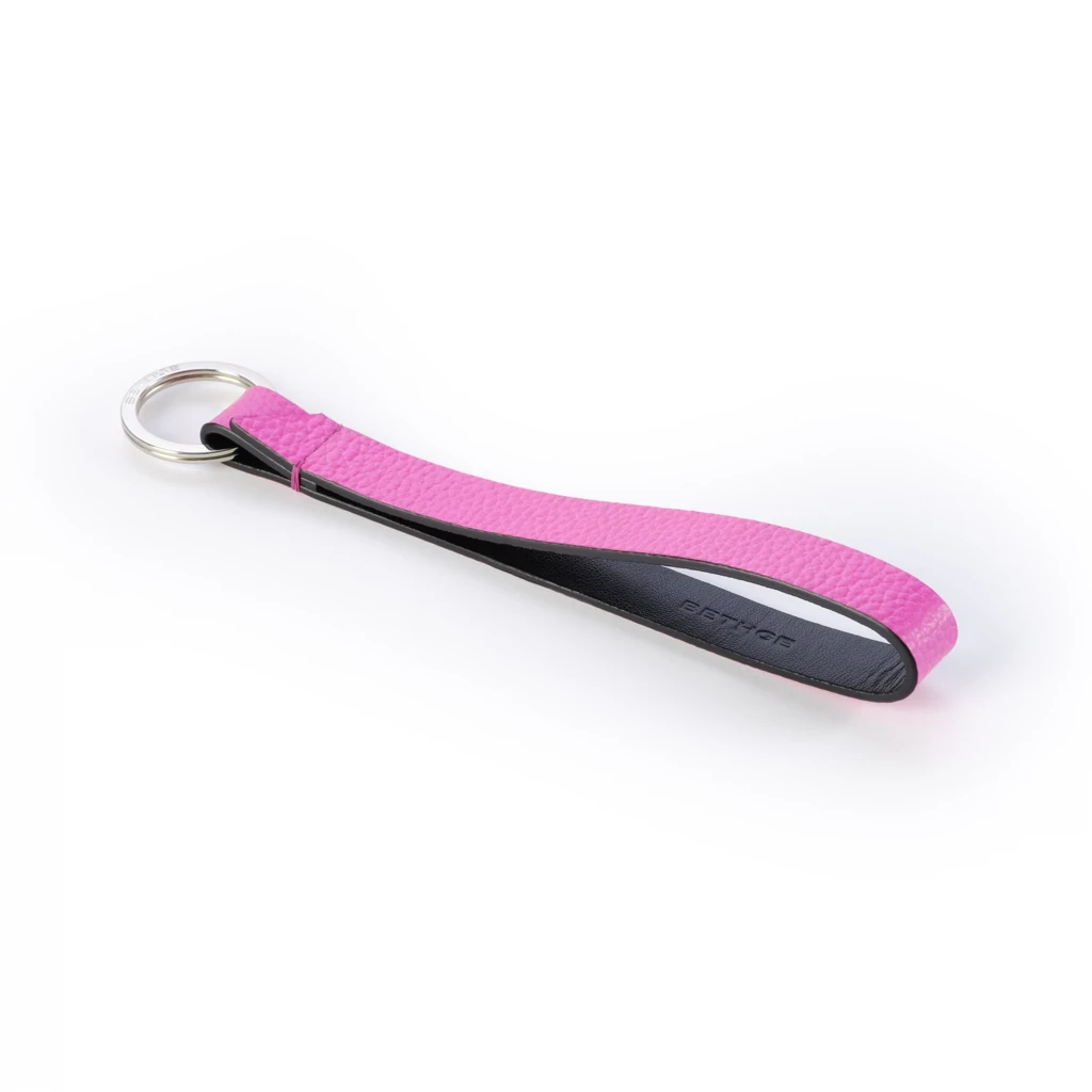 Schlüsselanhänger Neon Leder Pink