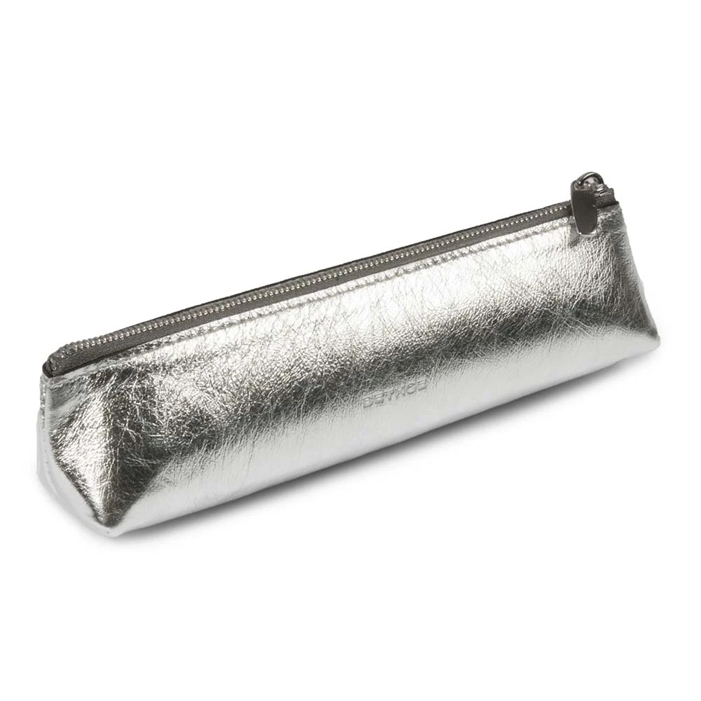Federmappe Leder Silber
