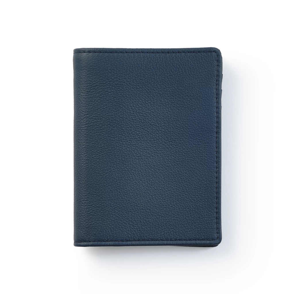 Brieftasche 8 Karten Leder Blau