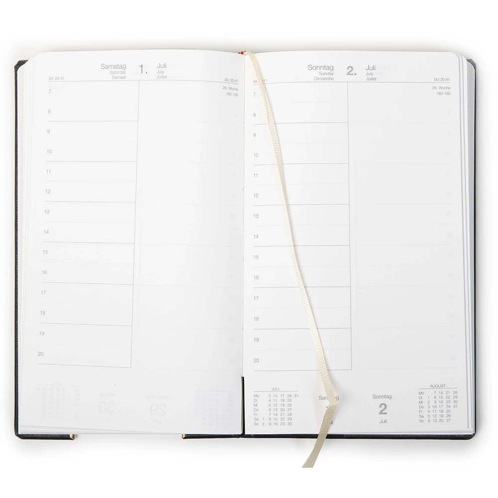 TeBe Adjutant Tageskalender 2026 TeBeskin onyx-schwarz