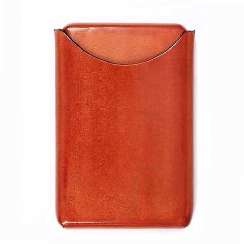 Visitenkartenbox Leder orange 10x6 cm