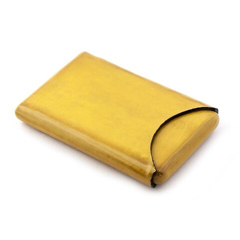 Visitenkartenbox Leder gelb 10x6 cm
