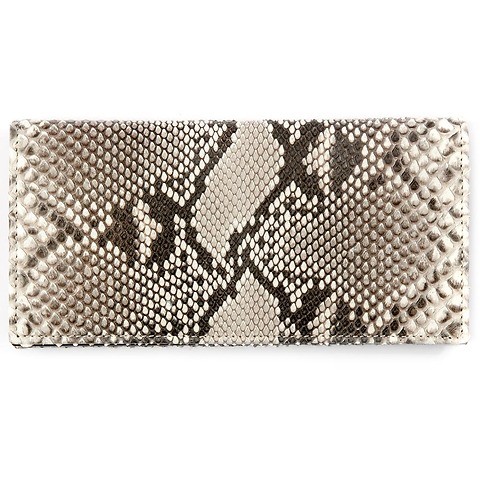 Portemonnaie Double Leder Python schwarz-weiß