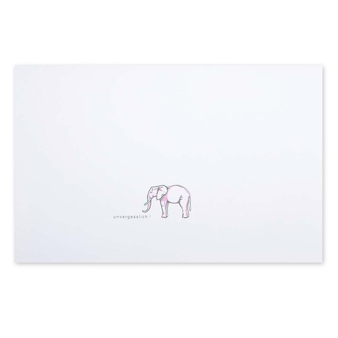 Grußkarte Elefant „unvergesslich !“