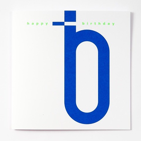 Grußkarte Geburtstag letter blau/grün Happy Birthday