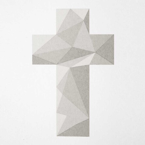 Grußkarte Kreuz Polygon quadratisch