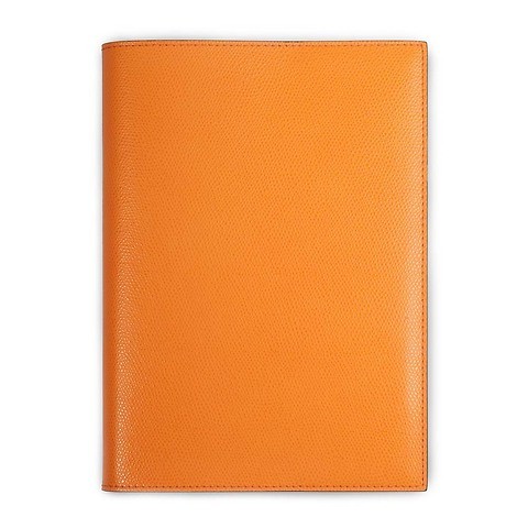 Buchhülle für DIN A5 Bücher Leder orange