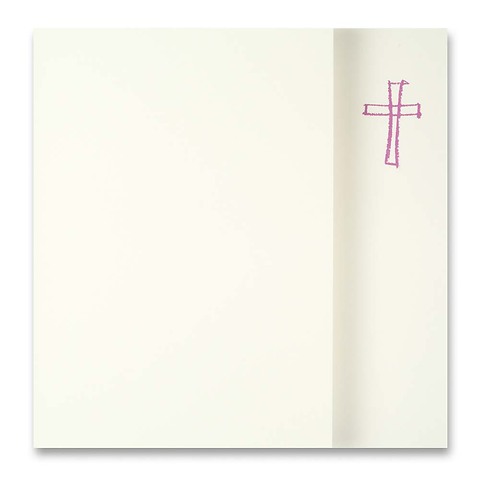 Grußkarte Kreuz gezeichnet Opal Kreuz brombeer quadratisch